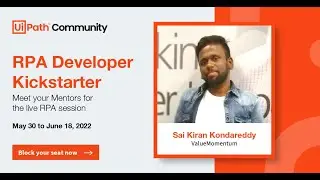 RPA Developer Kickstarter Day 10: Database Automation with Sai Kiran