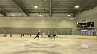 Lilianna Murray Pairs with Brandon Teaching.  Side by side double axels.