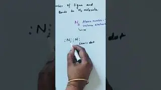 How many SIGMA and PI bonds are there in N2 molecule? #shorts