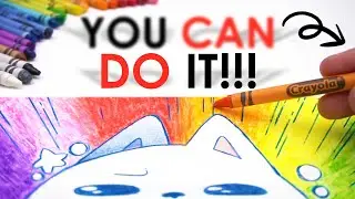 Designing Motivational (???) Posters - Crayons, Watercolor, & Colored Pencil