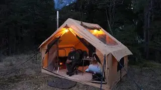 Winter Tent Camping In Freezing Weather Inflatable Hot Tent