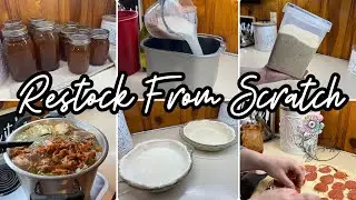 Restocking My Pantry & Freezer From Scratch || Making Homemade Food Convenient