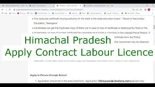 Himachal Pradesh - Obtain Contract Labour Licence for Contractor (Online)