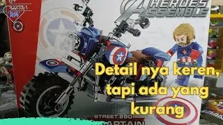 Rakit brick | 256 pcs | bukan LEGO | Motor street 890 captain America