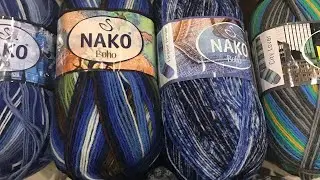 Носочная пряжа Nako Boho и Comfy от Сеам. Подбираю однотонных компаньонов для секционной пряжи