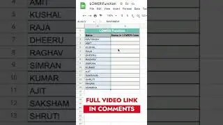 Convert text into lower case text | LOWER Formula in Google Sheets | 1 Minute Google Sheets
