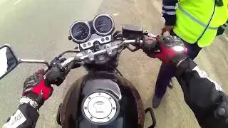 Закончился бензин перед ГАИ, ДПС  на мотоцикле.