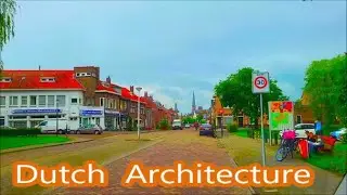 Passage through the Dutch city of Culemborg. Ancient, modern architecture. The mill is working.