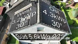Photovoltaik Fassadenmodule Südseite, Ost-West Dachanlage für alle Himmelsrichtungen der Solaranlage