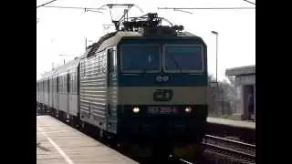 Vlaky Dobříkov u Chocně: PERŠING 163 250 - 4, příjezd + start, 13.8.2015