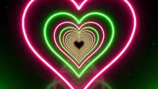 Best quality Pink and Green Heart tunnel Background for your screen Long Abstract Background [4K]