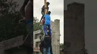 வழுக்கு மரம் ஏறும் போட்டி #fun #moments #fails #funny