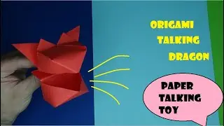 Origami talking cute Dragon puppet / how to make paper talking toy puppet