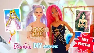 Sailor moon styles barbie doll dress, DIY with free pattern, Dior and Chanel dresses