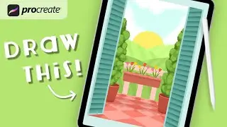 Procreate Step by Step Tutorial - Tuscan Balcony - Draw With Me- iPad Art- Spring Illustration