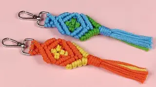 Macrame keychain / मैक्रैम किचेन ट्यूटोरियल कैसे बनाएं / easy macrame keychain step by step