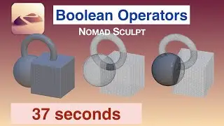 How to do Boolean operations: intersection, difference | 37 seconds | Nomad Sculpt
