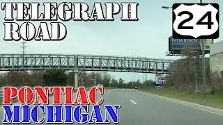 US 24 North - Telegraph Rd - Southfield to Pontiac - Michigan - 4K Highway Drive