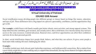 Virtual University EDU402 GDB Solution 2025 by Vuop.guide