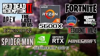 RTX 3060 TI + RYZEN 5 5600x | Prueba de rendimiento en 12 Juegos (Spider-Man Remastered, Starfield)
