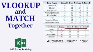 VLOOKUP and MATCH Function Together in Excel