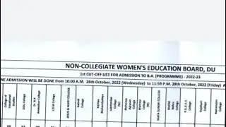 DU ncweb B.A Programme 1st cutoff list 2022-23 || #subscribe #cutoff