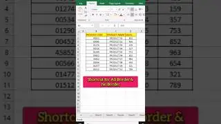 Excel shortcut on all border & noborder #excel #exceltips #excelshorts #viral #viralfeeds #computer
