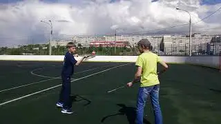 Влад Матвеев 30 передач клюшками друг другу по воздуху