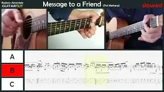 Message To A Friend - Pat Metheny - Guitar Tutorial Slow Played Tabs & Score