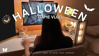 halloween vlog 🎃 | staying up till 4am playing a horror game 💀