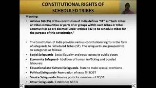 Topic: Scheduled Tribes  Constitutional & Legal Rights Final - BCOM Video -Gold Academy | MU