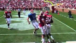 OU WR Dejaun Miller snags a TD grab in the red white game 20