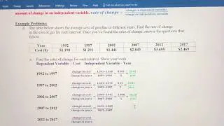 Calculating Rate of Change from a Table of Values