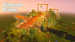 Overgrown Diagonal Bridge | Step-by-step Tutorial Minecraft (Mizuno’s 16 Craft)