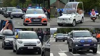 Paus Franciscus bezoekt België, veel politie ingezet voor begeleiding naar Melsbroek! #1623