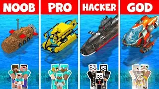 NOOB vs PRO Family Built A SUBMARINE House in Minecraft