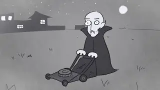 Faire tondre sa pelouse par Dracula