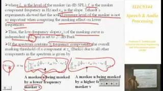 Speech and Audio Processing 6: Auditory Masking & Widebank Audio Coding - Professor E. Ambikairajah