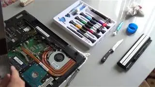 Replacing thermal paste and cleaning the cooling system on an MSI GP 60 laptop