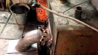 Печь на отработке + твердотопливный котел / Oil burner + firewood boiler