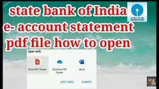 E-account statement PDF file| kaise open Karen | SBI | State Bank of India