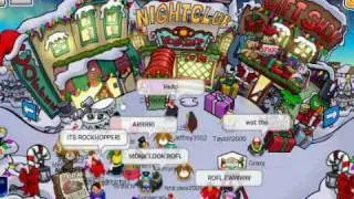 Clubpenguin meeting Rockhopper-Christmas 2009
