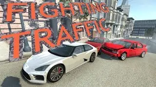 Fighting Traffic in Traffic Battle - BeamNG.drive