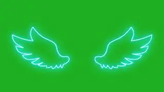 neon wings on green screen free to use