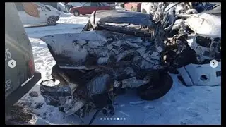 Subaru Impreza сгорела дотла вместе с людьми - Смертельная авария в Талдыкоргане