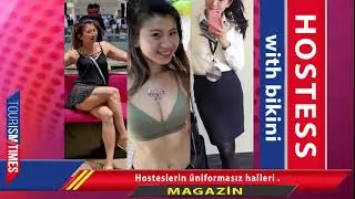 Hosteslerin plajda bikinili görüntüleri