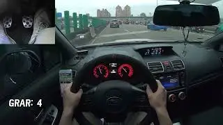 Manual Car Driving On Expressway - POV with Pedal Cam - WRX
