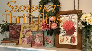 Summer Thrift Flips using IOD Seed Catalogue and Ephemeral Melange Transfer/Thrift store makeovers