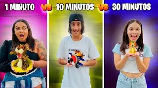 1 MIN VS 10 MIN VS 30 MIN (QUEM FAZ A MELHOR ESCULTURA DE MASSINHA) !!!