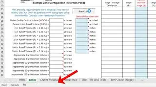 MHFD-Detention: Basin worksheet, Example Part 1